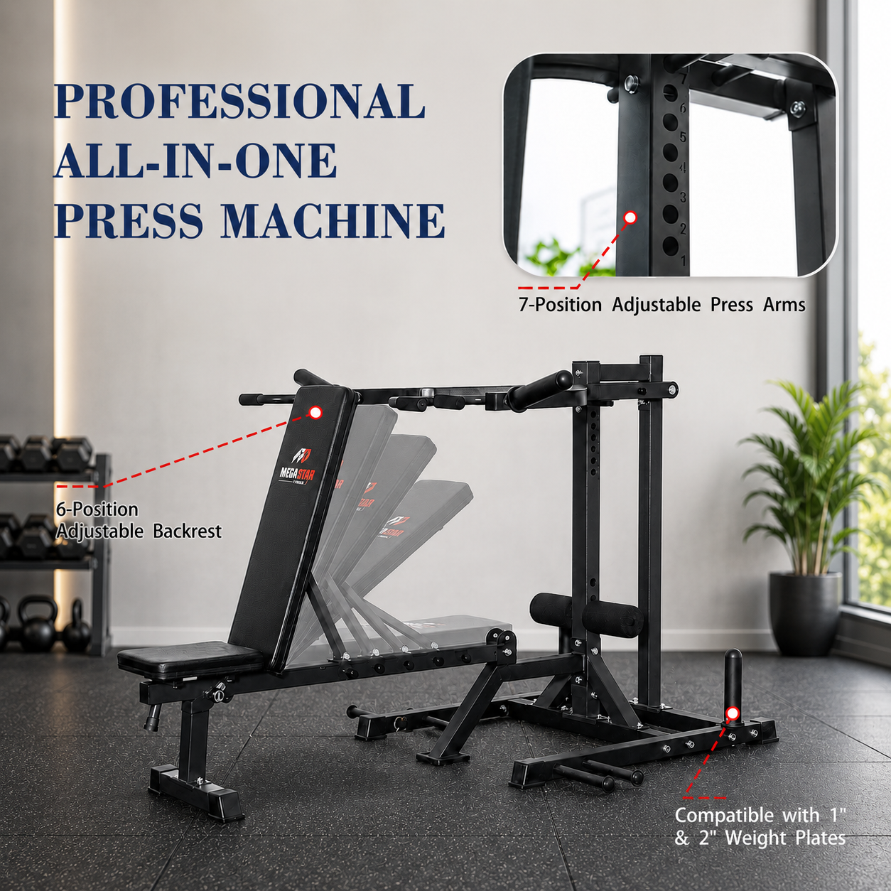 CP46 6-in-1 Chest Press & Squat Machine