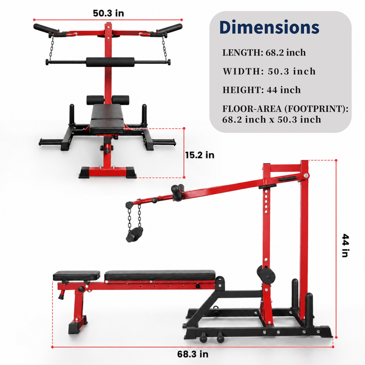 CP46 6-in-1 Chest Press & Squat Machine