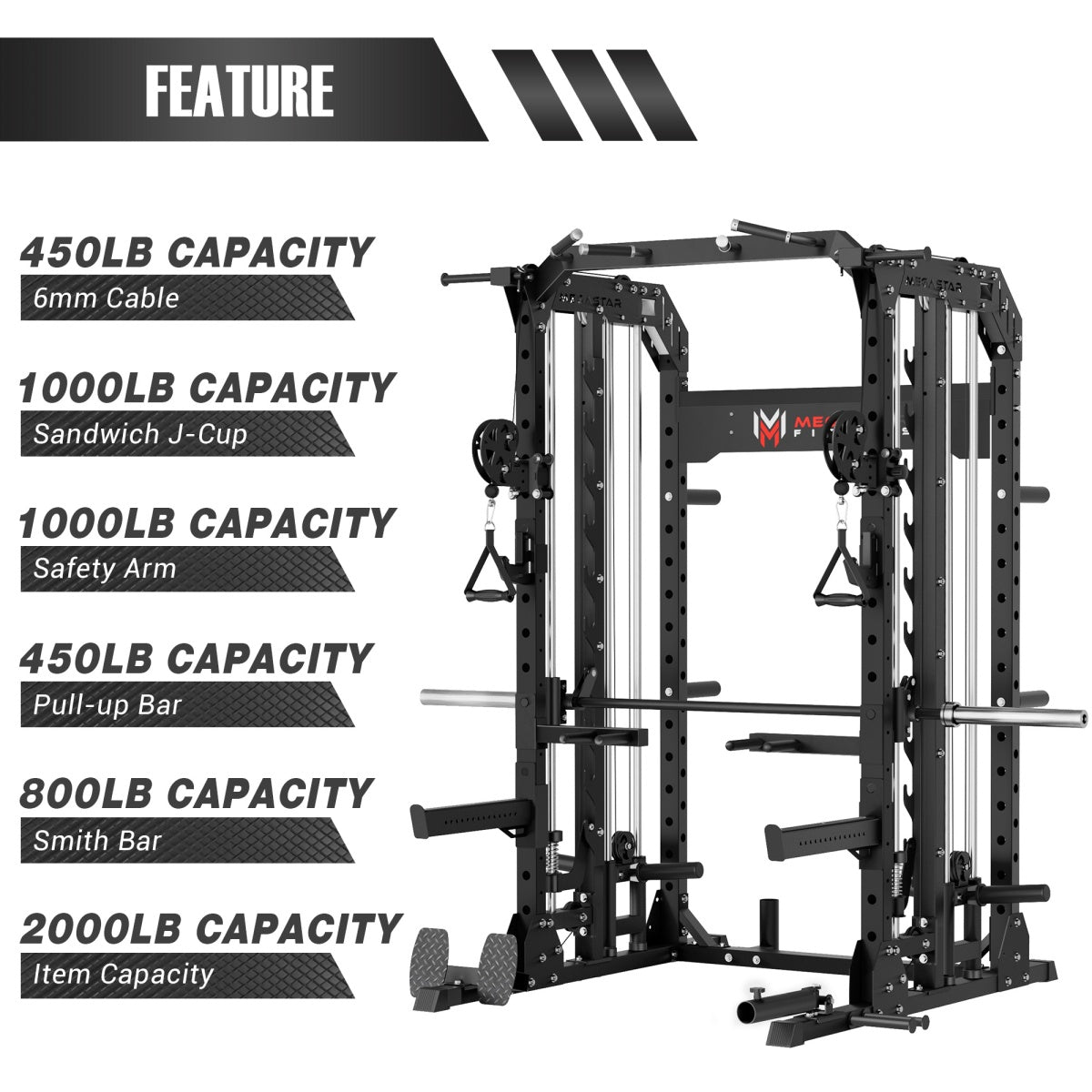 MEGASTAR P107 All-In-One Home Gym Smith Machine