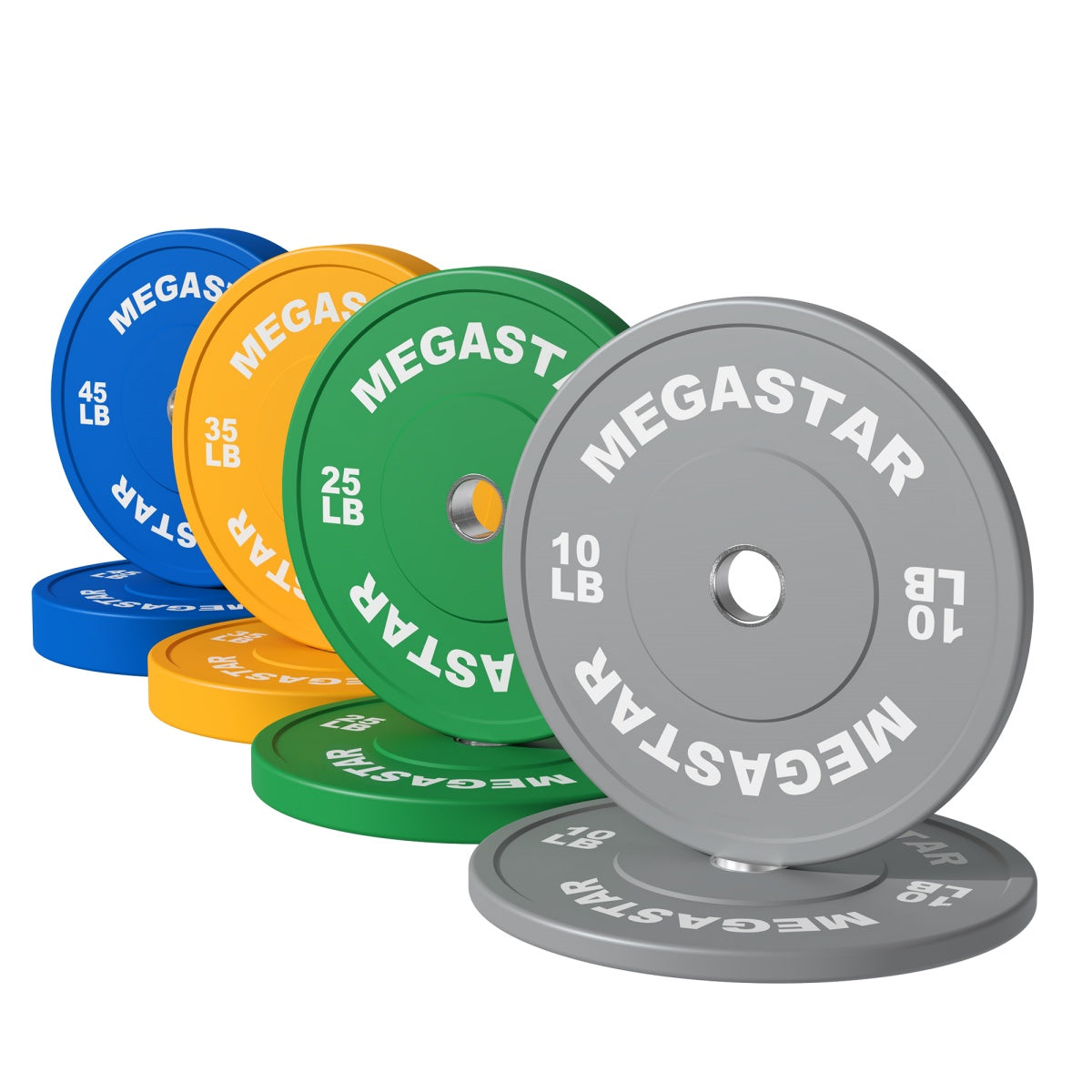 MEGASTAR Bumper Weight Plates Low Bounce Olympic Barbel Bumpers Budget