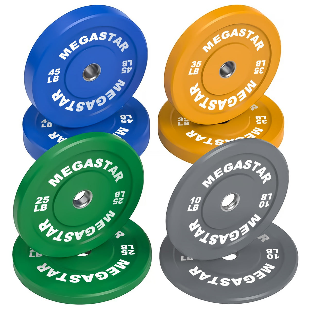 MEGASTAR Bumper Weight Plates Low Bounce Olympic Barbel Bumpers Budget