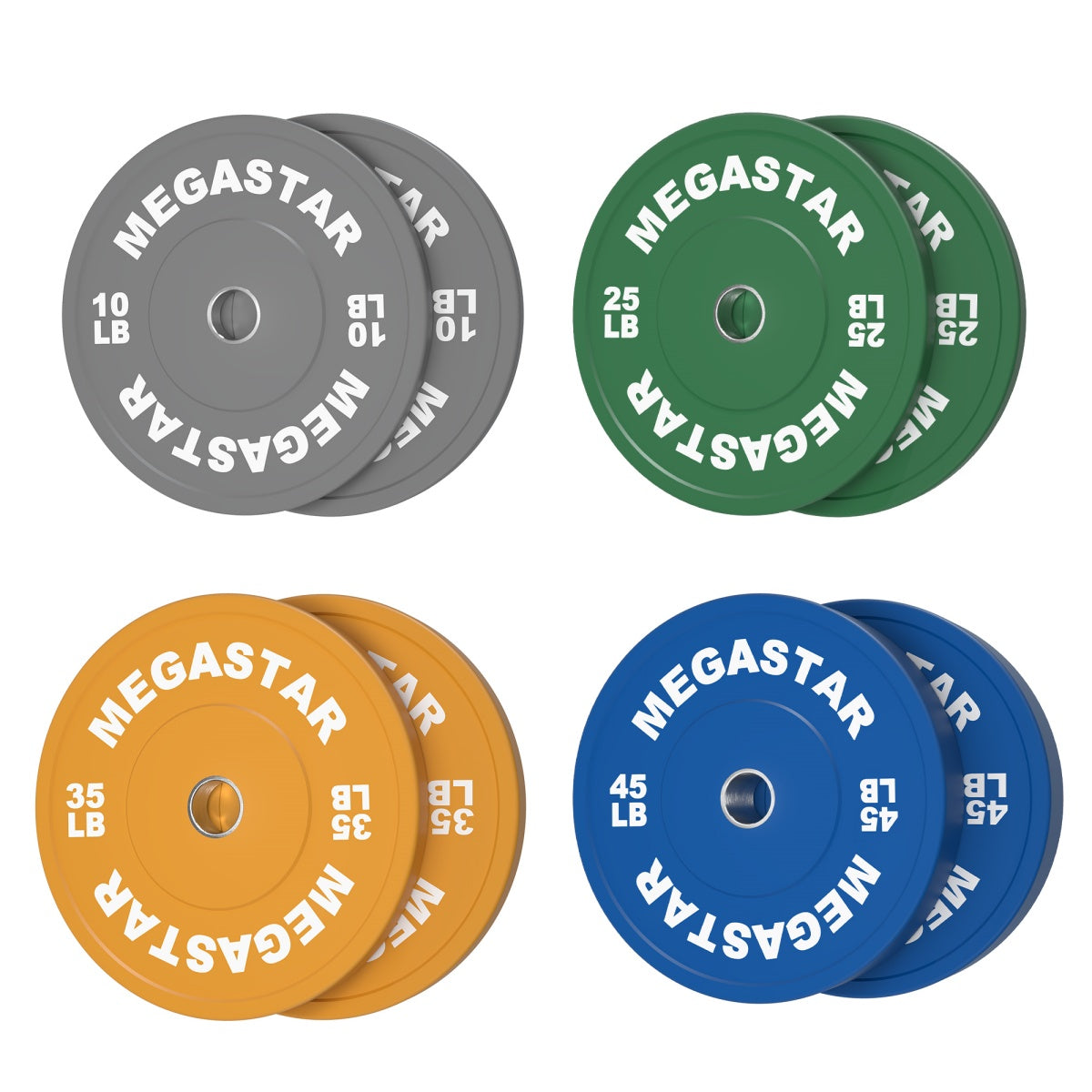 MEGASTAR Bumper Weight Plates Low Bounce Olympic Barbel Bumpers Budget