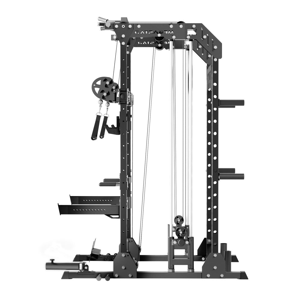 MEGASTAR P63 Power Rack with Cable System for All-in-one Home Gym-black