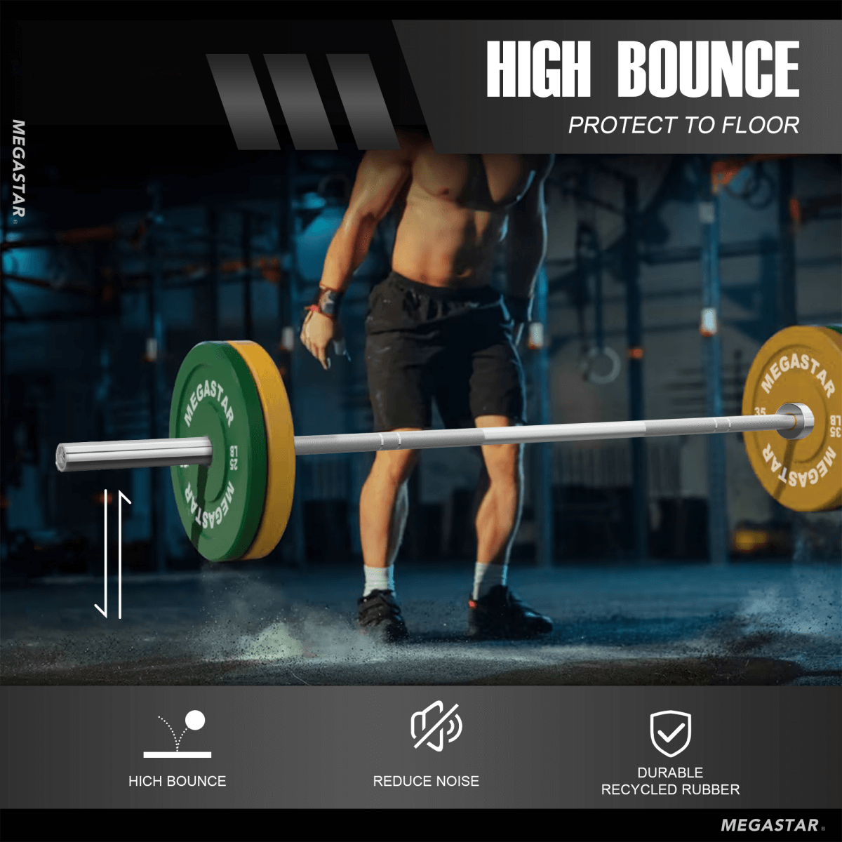 MEGASTAR 7ft 20kg Olympic Barbell