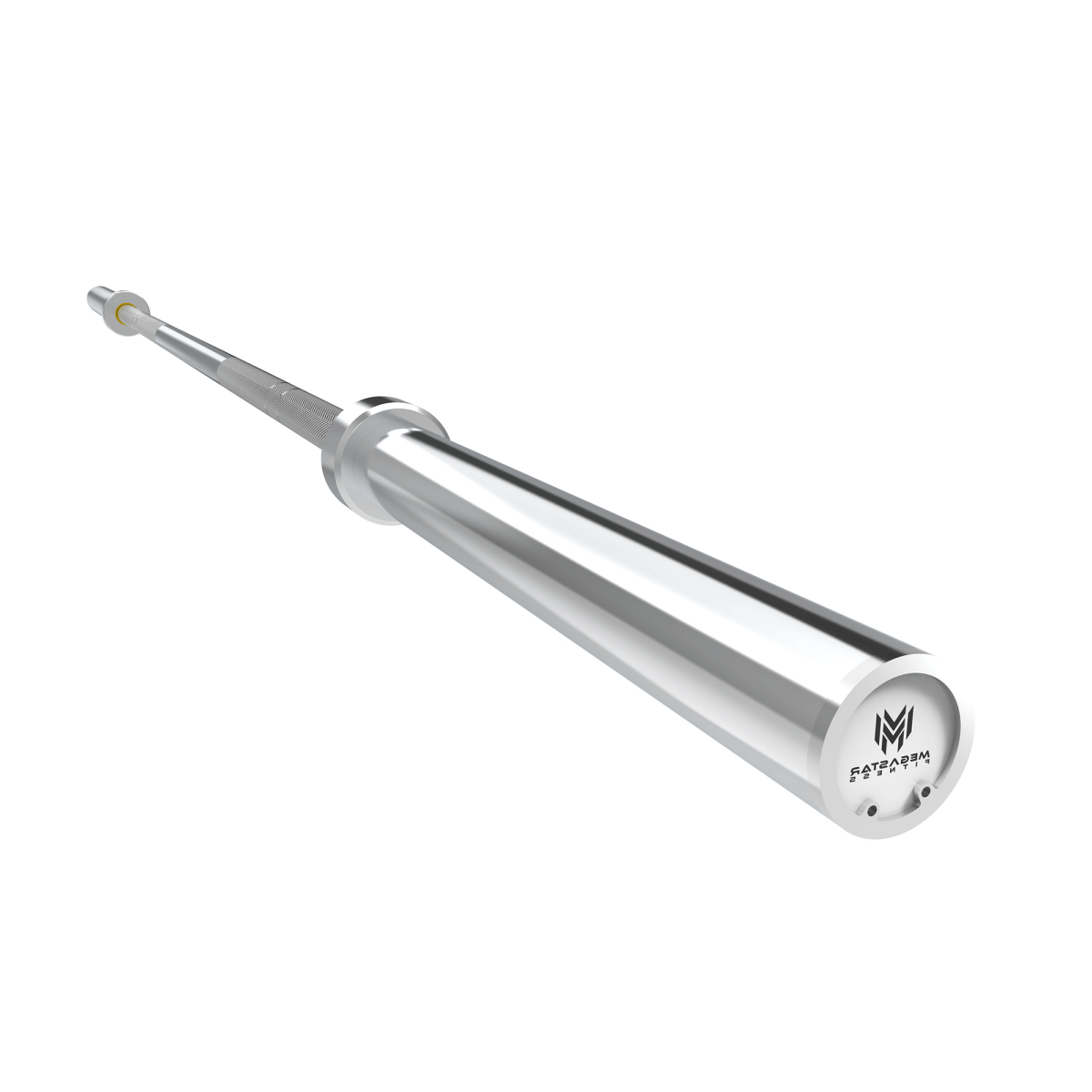 MEGASTAR 7ft 20kg Olympic Barbell with durable chrome finish, designed for weightlifting and strength training.
