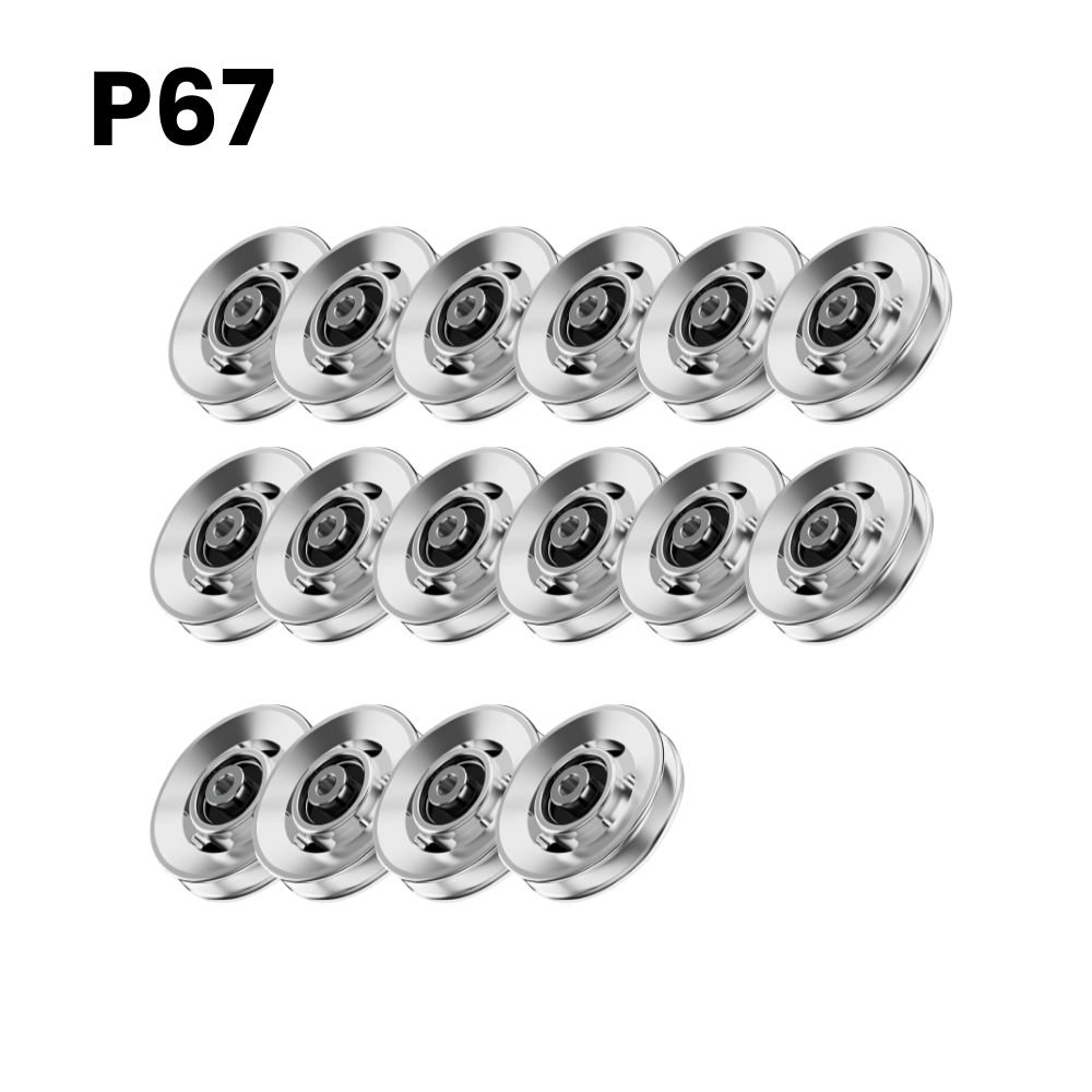 Complete P67 aluminum pulley set for MEGASTAR cable machines, perfect for home gym athletes optimizing body shaping equipment.