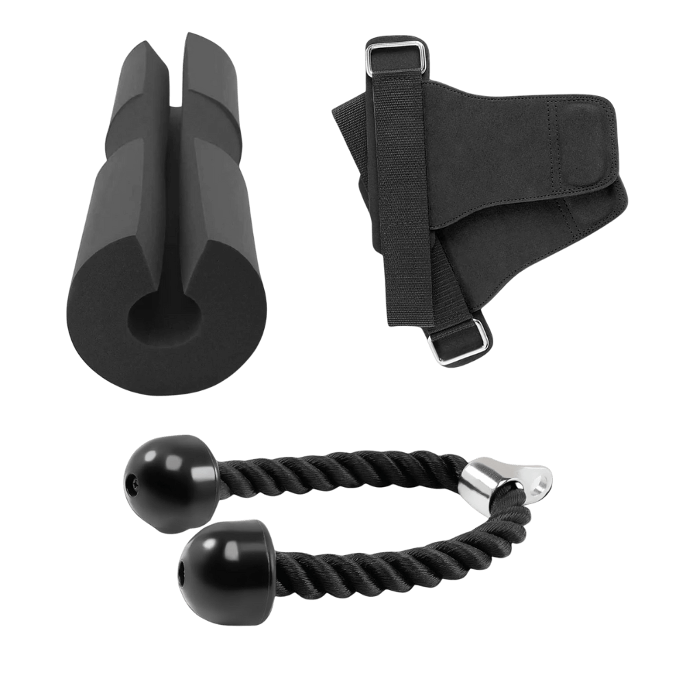 Megastar Tricep Rope, Barbell Squat Pad & Lifting Straps Gym