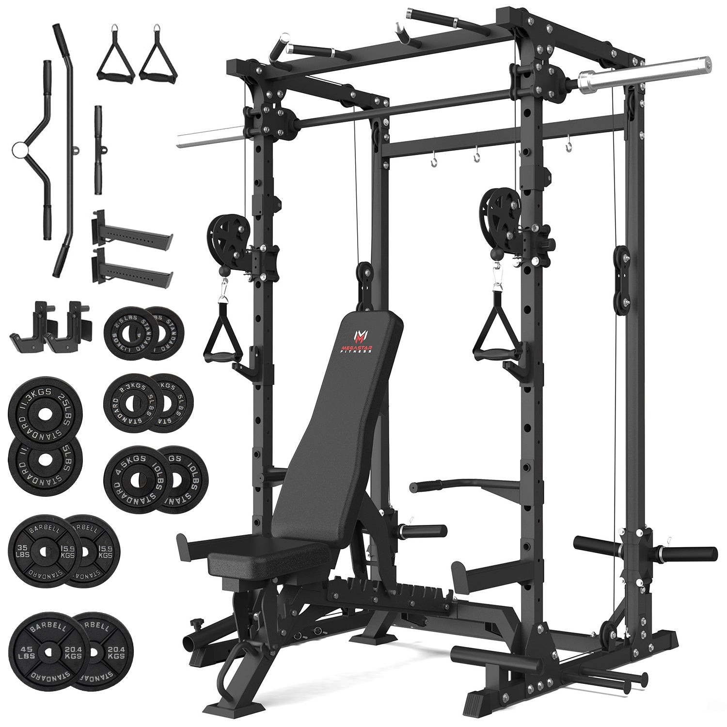 MEGASTAR Ultra 3-in-1 Functional Smith Machine Package