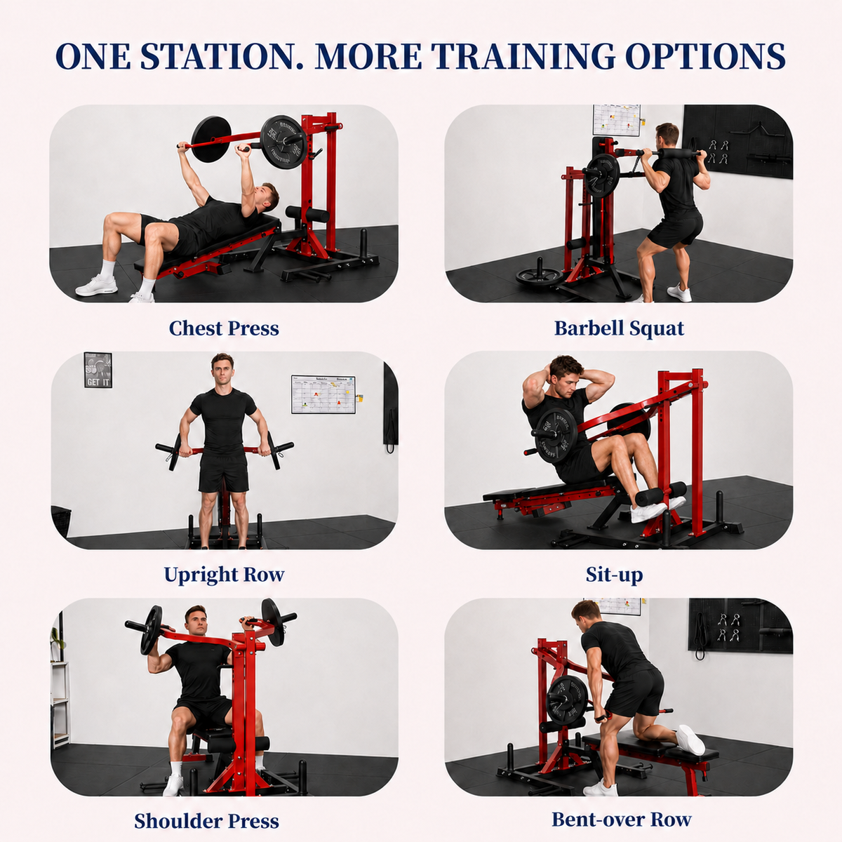 CP46 6-in-1 Chest Press & Squat Machine