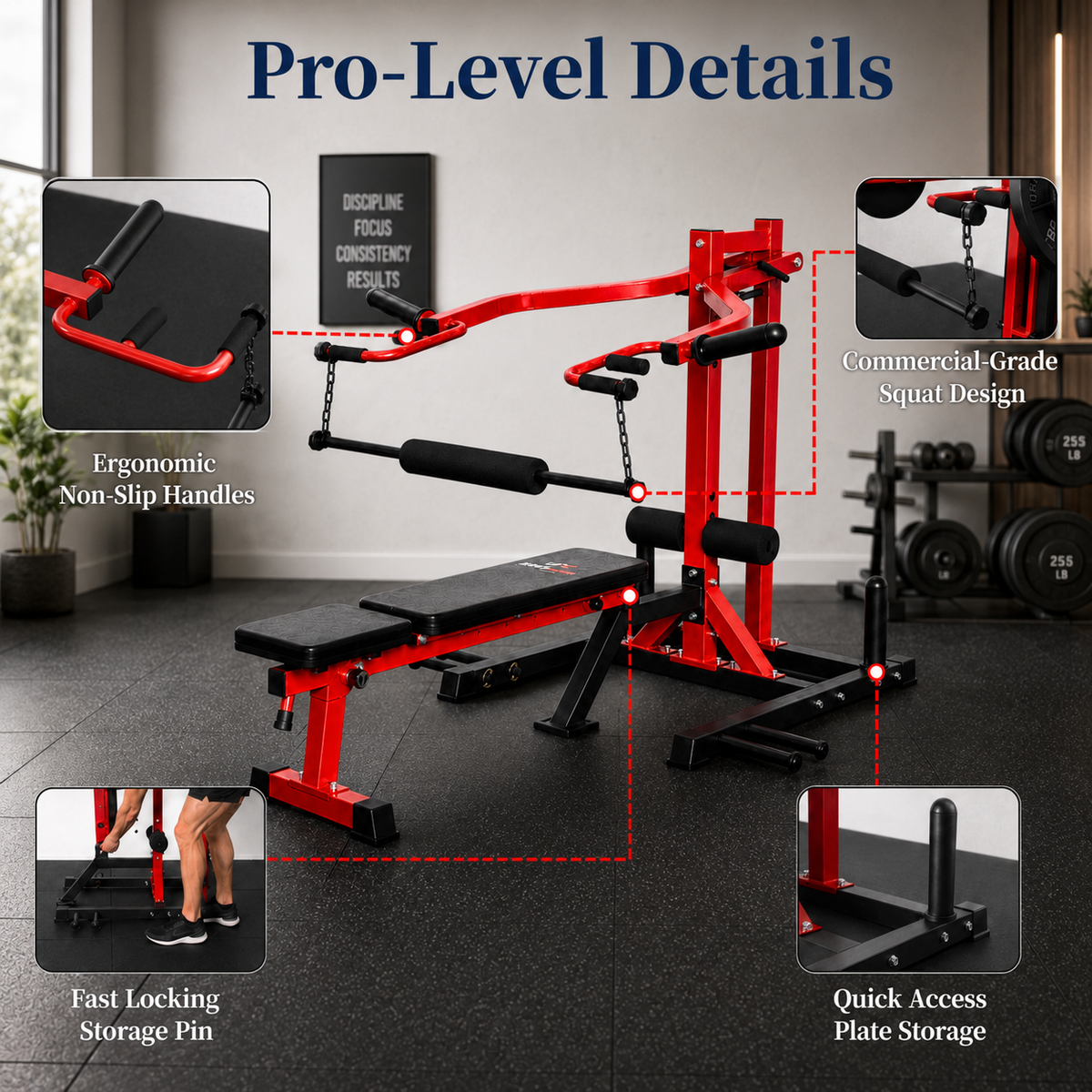 CP46 6-in-1 Chest Press & Squat Machine