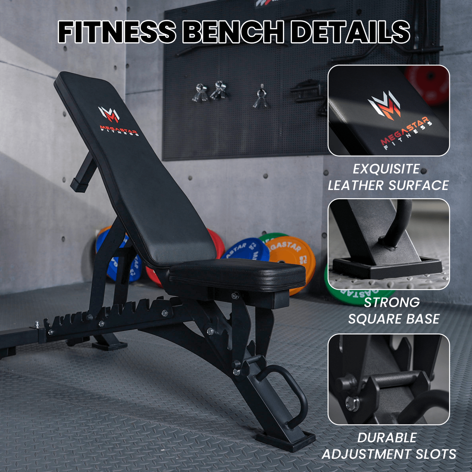 MEGASTAR Adjustable Weight Bench