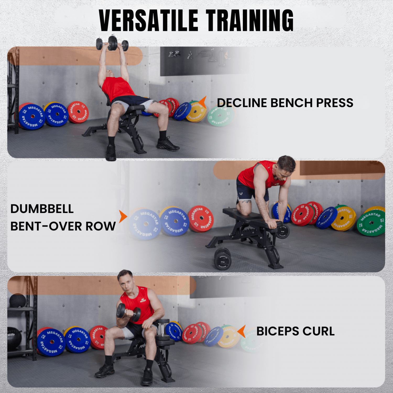 MEGASTAR Adjustable Weight Bench