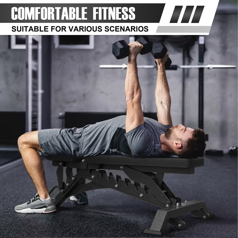 MEGASTAR Adjustable Weight Lifting Bench Workouts Chest Press for Home