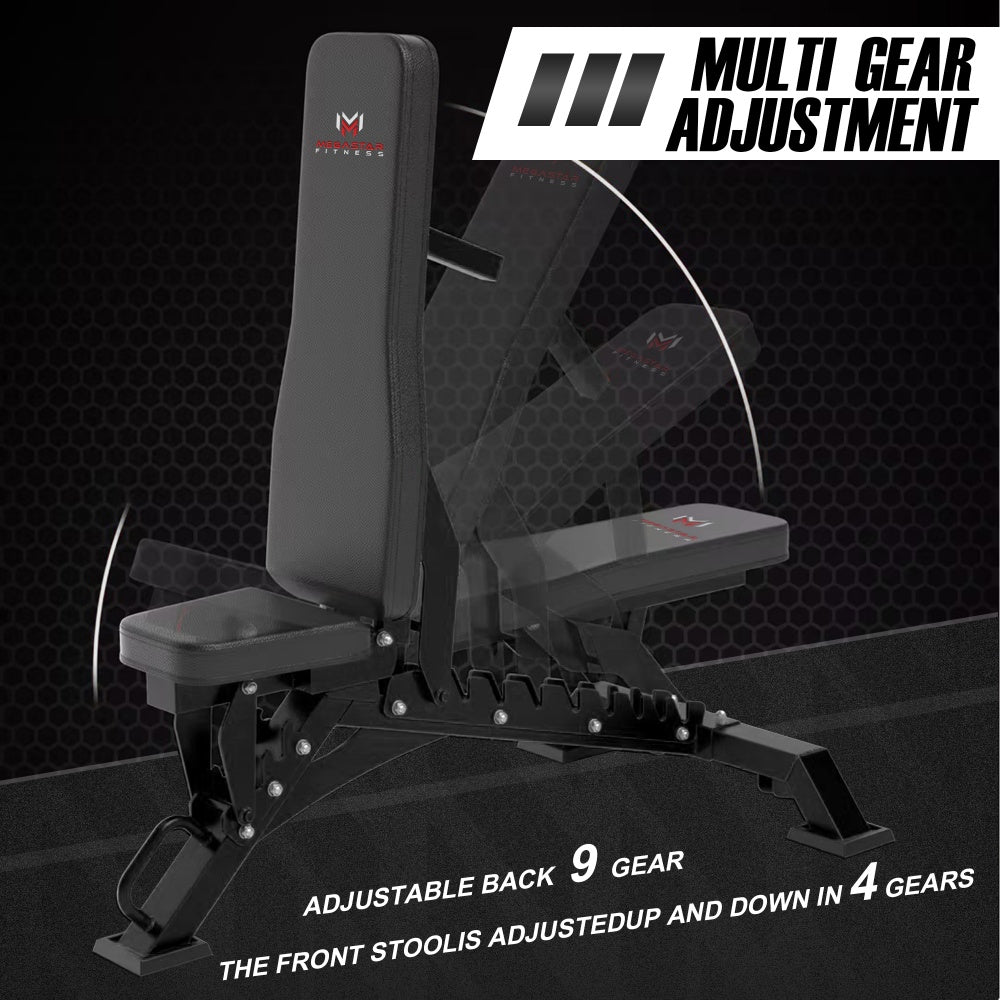 MEGASTAR Adjustable Weight Lifting Bench Workouts Chest Press for Home