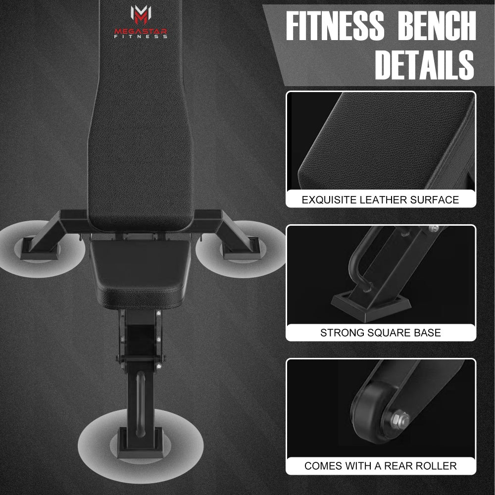 MEGASTAR Adjustable Weight Lifting Bench Workouts Chest Press for Home