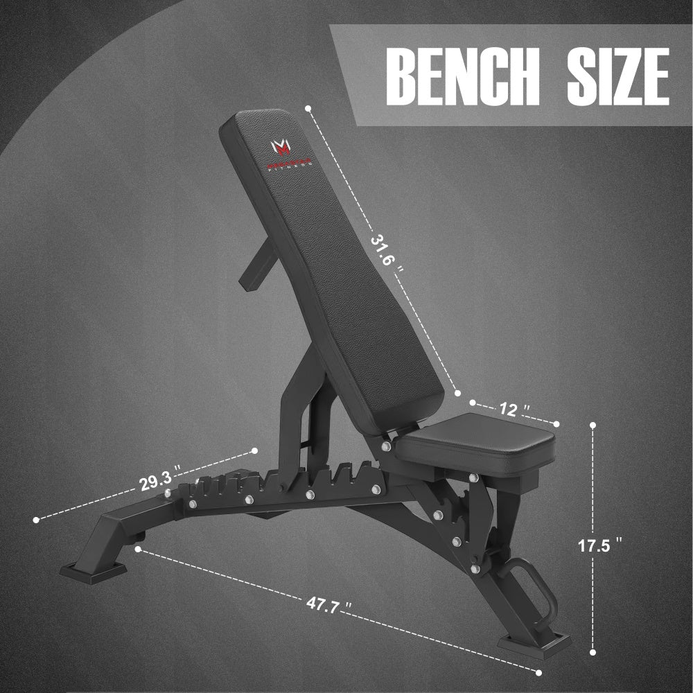 MEGASTAR Adjustable Weight Lifting Bench Workouts Chest Press for Home