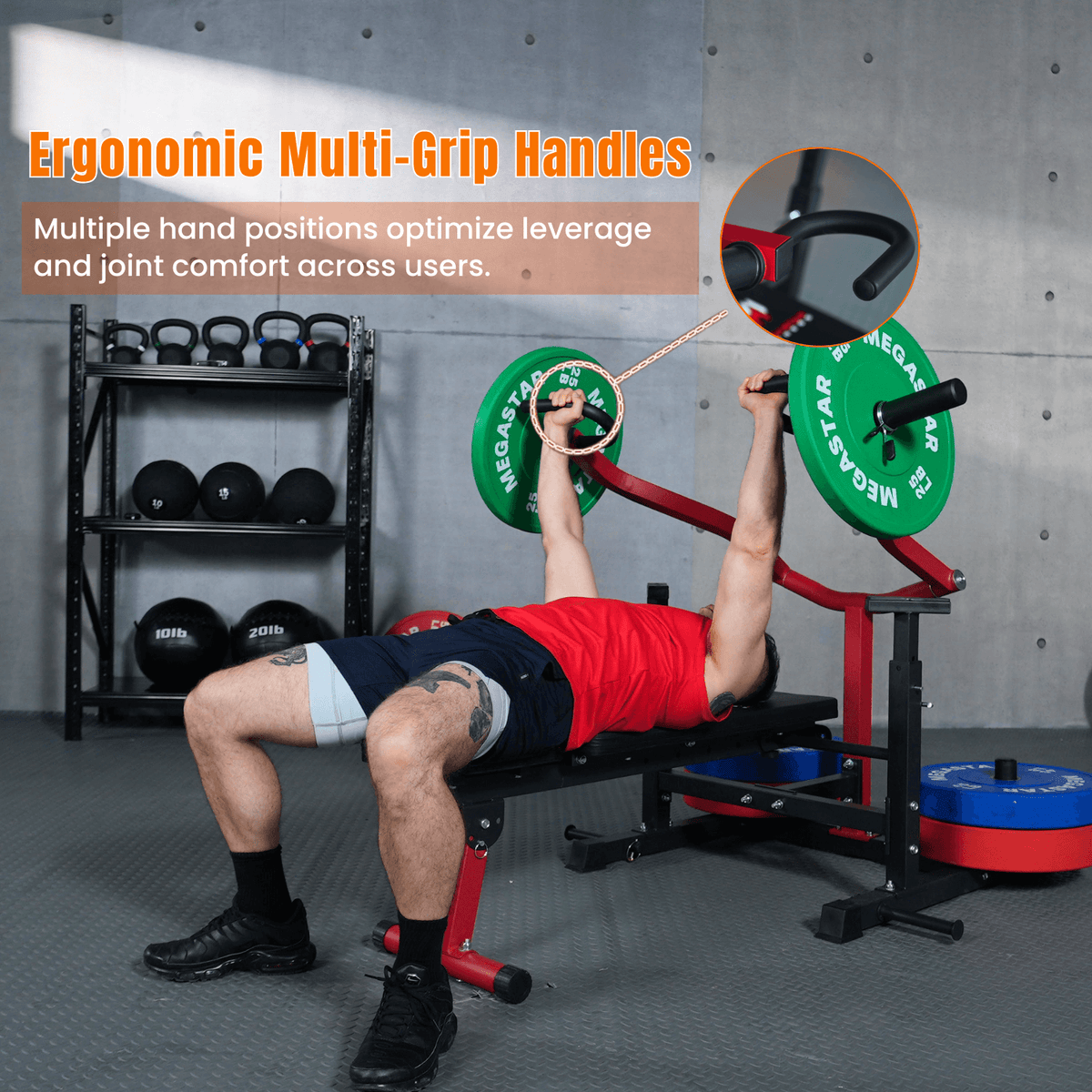 MEGASTAR Flat & Incline Chest Press Machine for Home