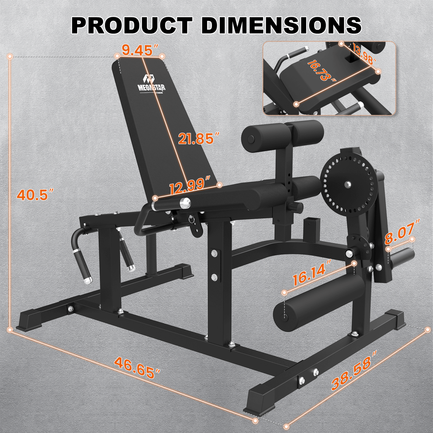 MEGASTAR Leg Extension Curl Machine