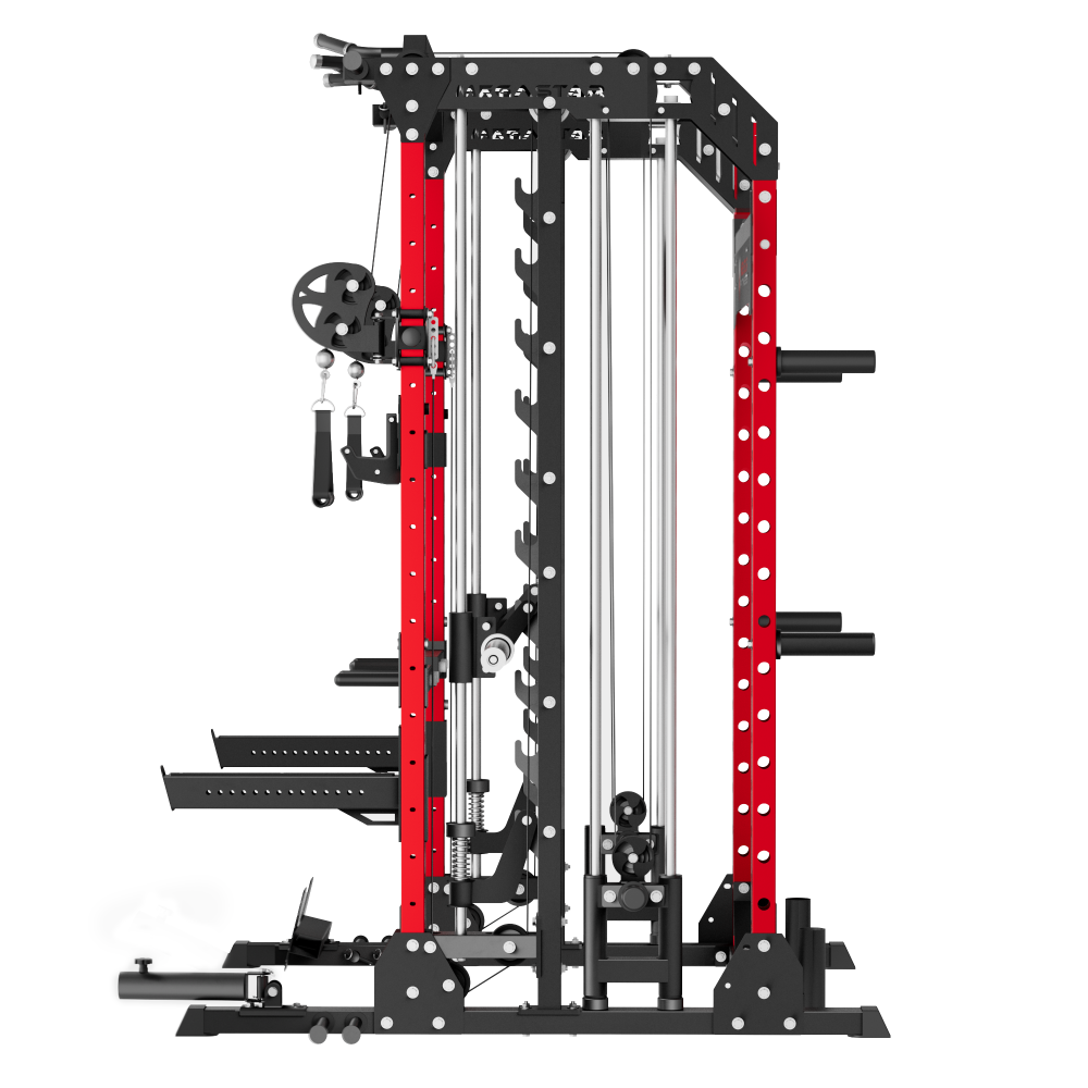 MEGASTAR P107 Smith Machine- All-in-One Home Gym Squat Rack with Weight Bar