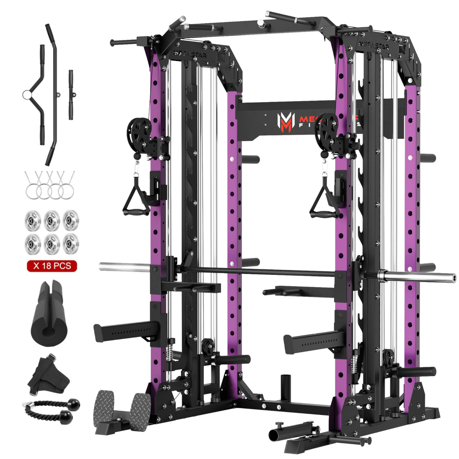 MEGASTAR P107 2"x3" All-In-One Home Gym Smith Machine