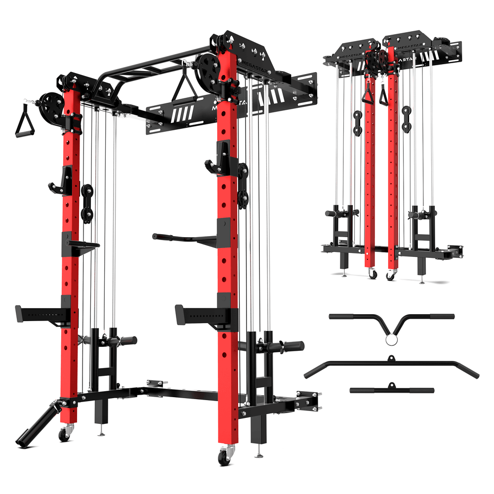 MEGASTAR Wall-Mount Folding Power Rack Functional Trainer