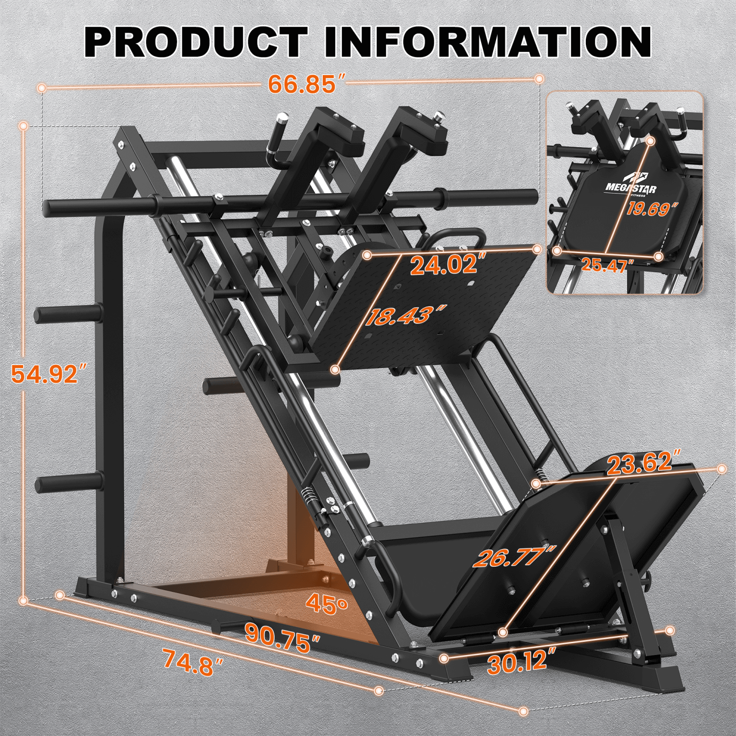 MEGASTAR Leg Press Hack Squat Machine | AT08