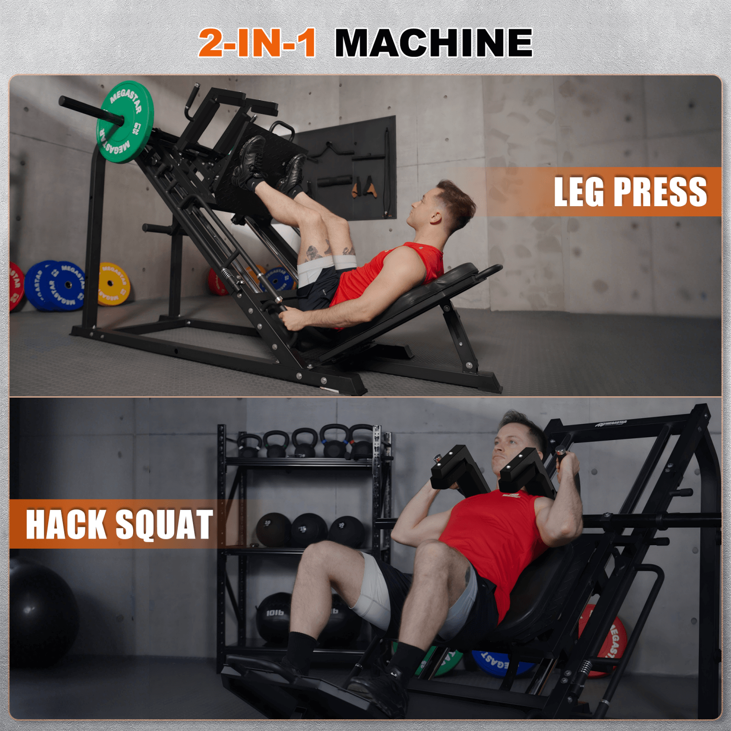 MEGASTAR Leg Press Hack Squat Machine | AT08