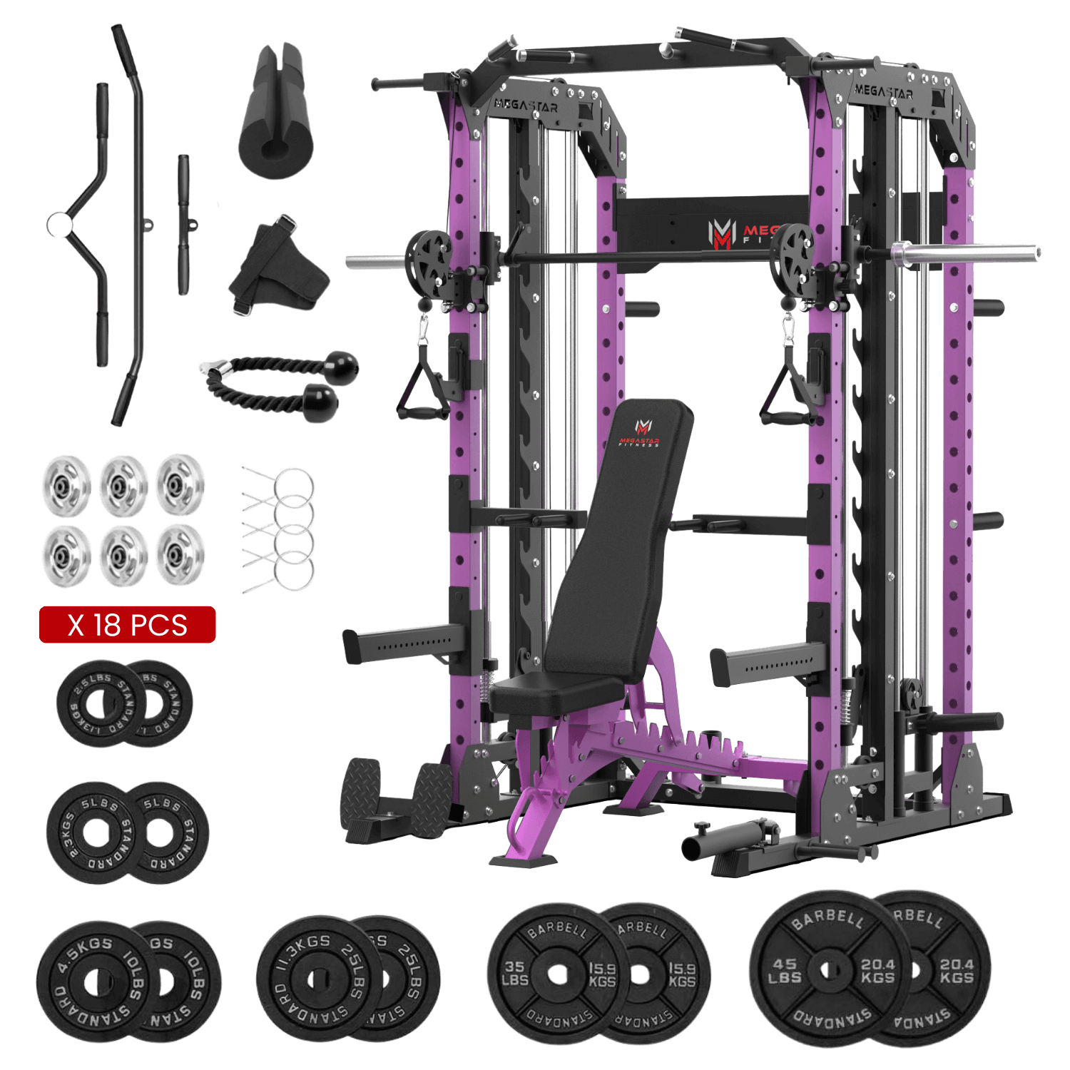 MEGASTAR P107 All-In-One Smith Machine Package