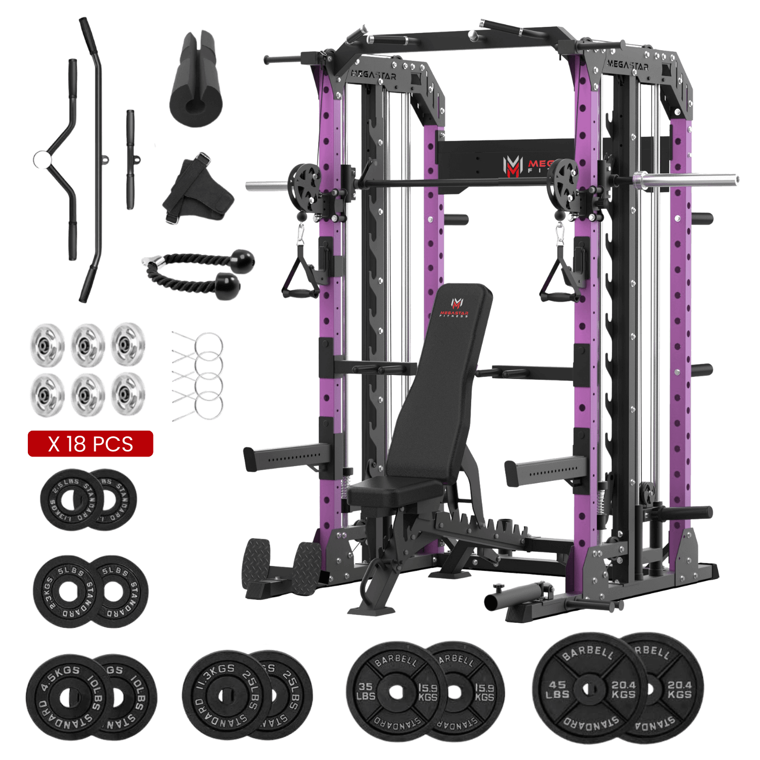 MEGASTAR P107 All-In-One Smith Machine Package