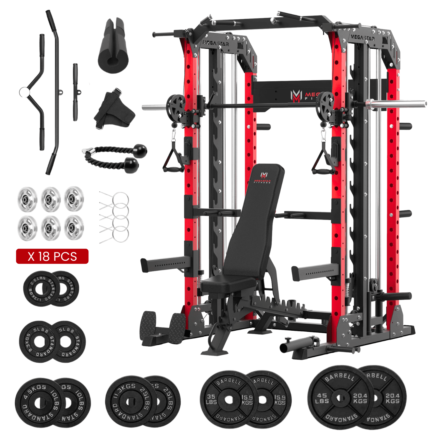 MEGASTAR P107 All-In-One Smith Machine Package