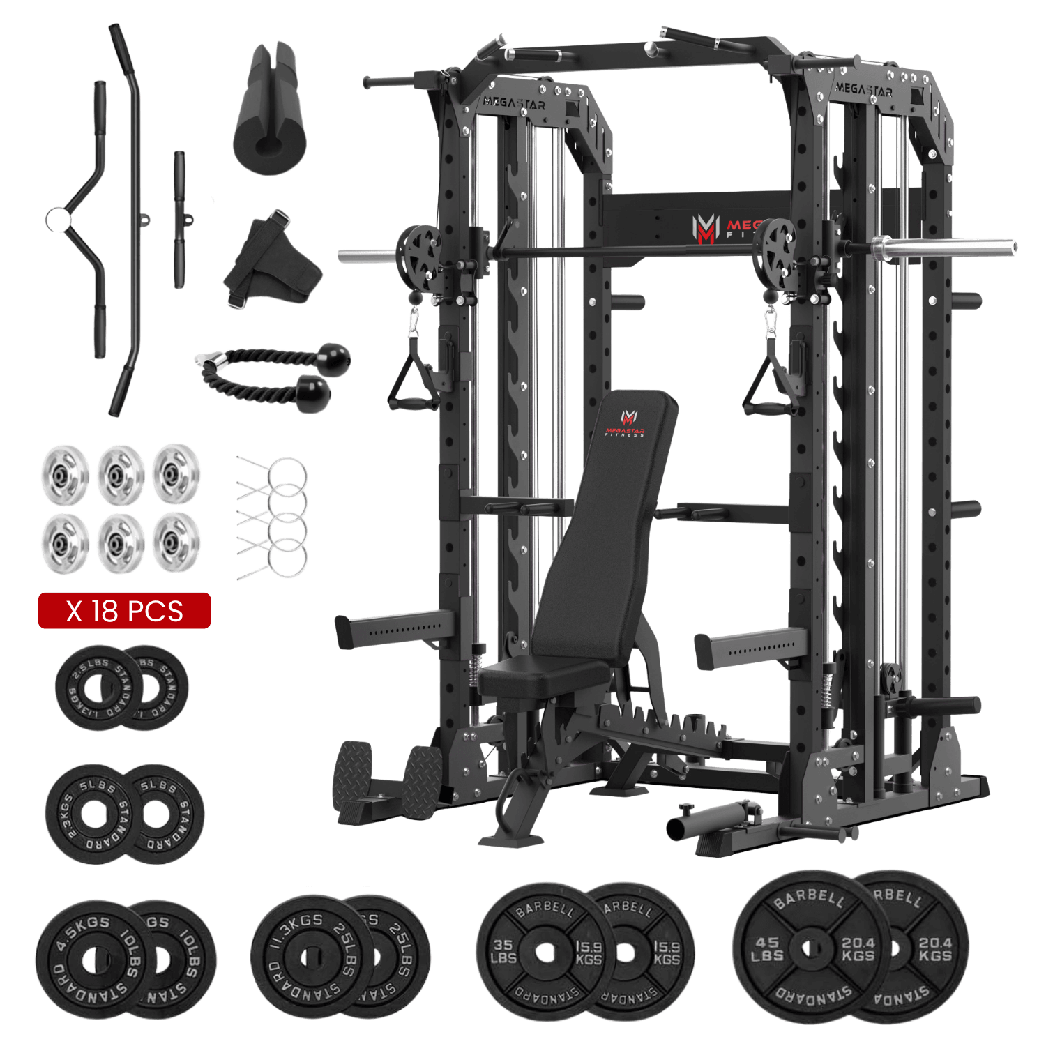 MEGASTAR P107 All-In-One Smith Machine Package