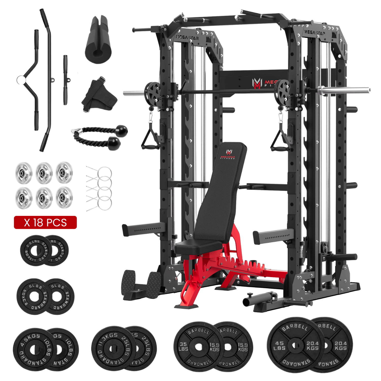MEGASTAR P107 All-In-One Smith Machine Package