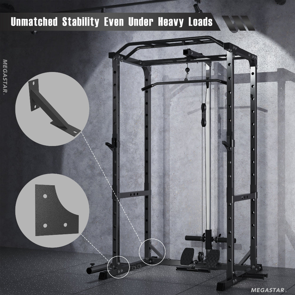 Megastar P30 Power Cage with Lat Pulldown System for Home Gym Power Rack