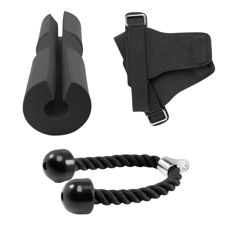 Megastar Tricep Rope, Barbell Squat Pad & Lifting Straps Gym