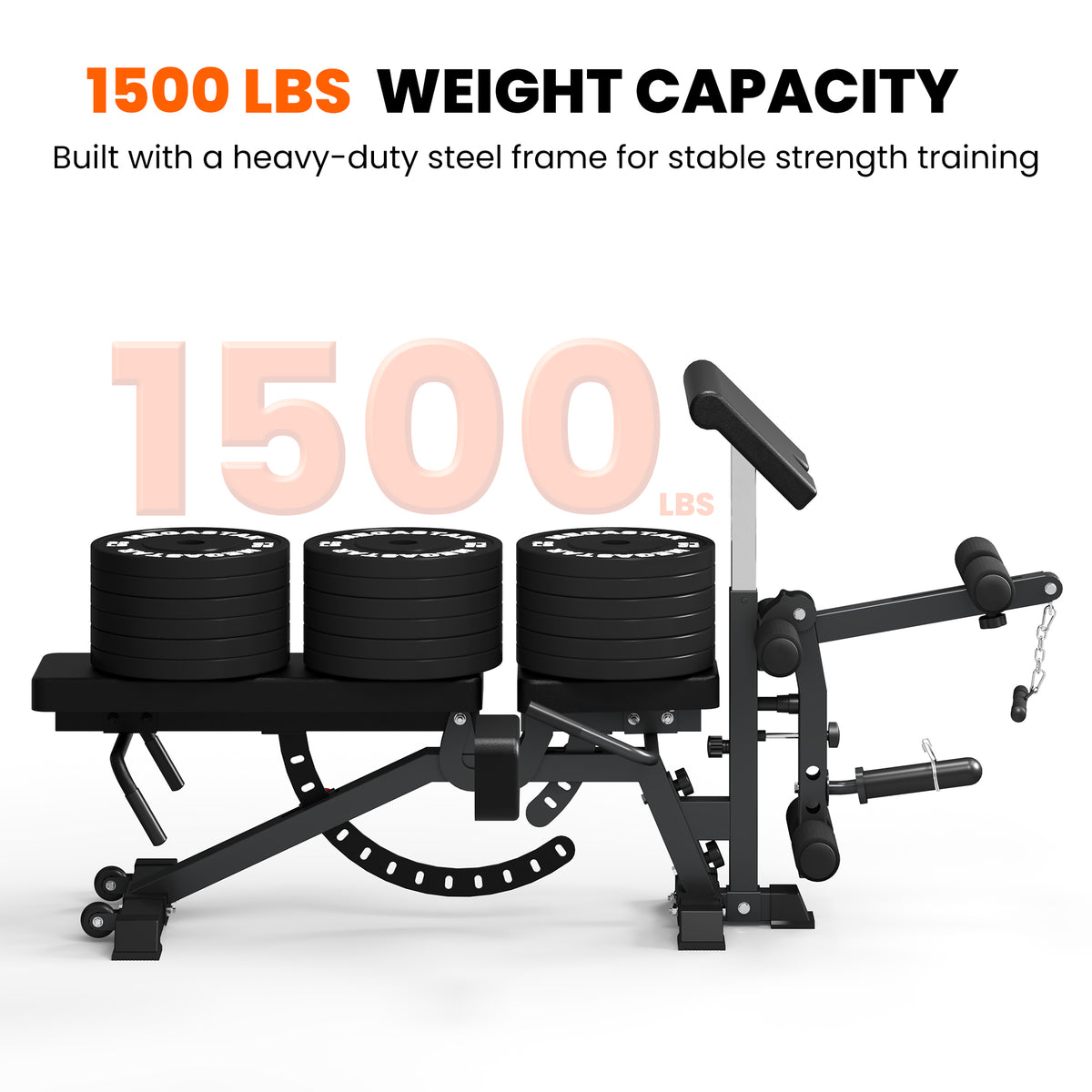 Multi-Functional FID Adjustable Weight Bench with Leg Developer & Preacher Curl
